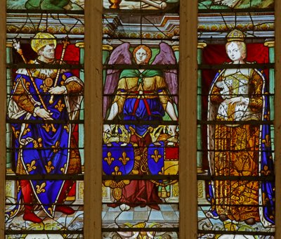 Window depicting Saint Louis and Marguerite de Provence by French School