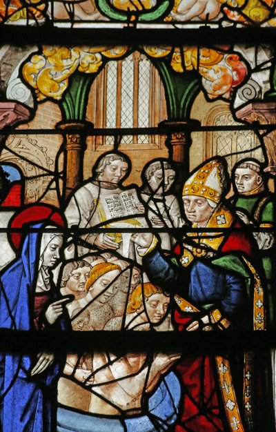 Saint Mary Magdalene: the Count of Provence and his wife being baptised by French School