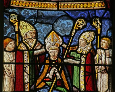 Window Depicting Saint Nicholas Becoming Bishop of Myra by French School