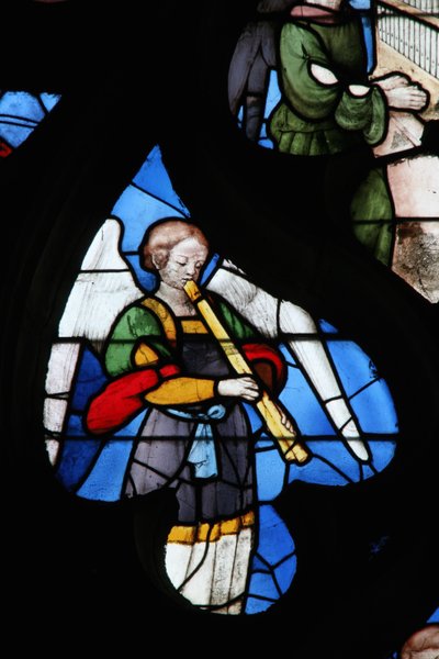 Window depicting a Musical Angel by French School