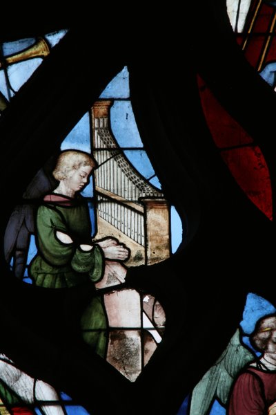 Window depicting a Musical Angel by French School