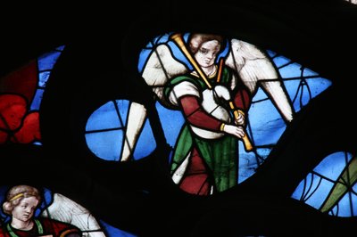 Window depicting a Musical Angel by French School