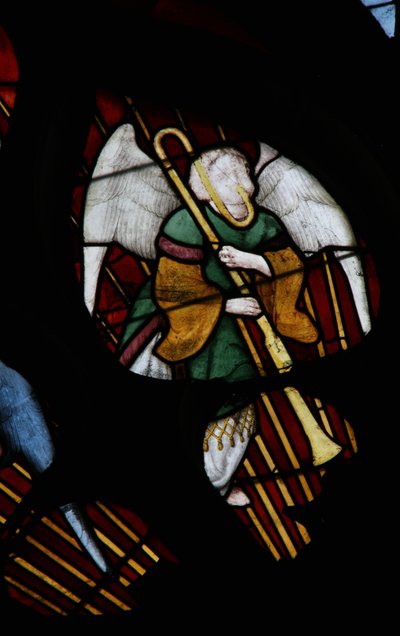 Window depicting a Musical Angel by French School