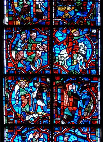Window Depicting Scenes from the Childhood of Christ, Including the Magi Following the Star, the Annunciation to the Shepherds and the Visitation by French School