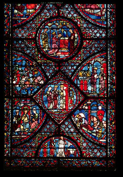 Window depicting scenes from the Life of Charlemagne from the ambulatory by French School