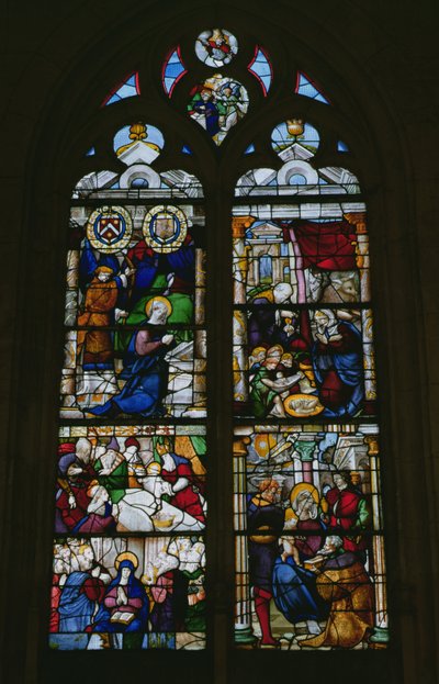 Window Depicting the Annunciation, Nativity, Presentation and Adoration of the Magi by French School