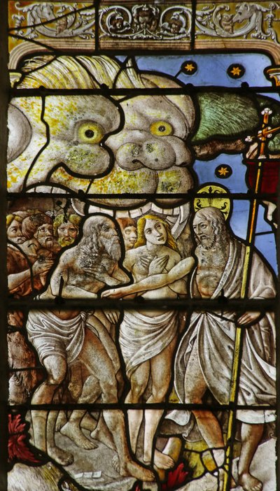 Window depicting the Harrowing of Hell by French School