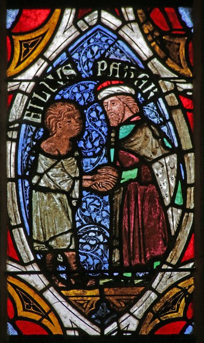 Window Depicting the Prodigal Son Welcomed Home by His Father by French School