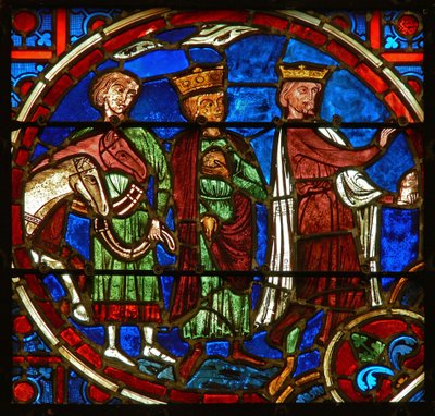 Window depicting the adoration of the Magi by French School