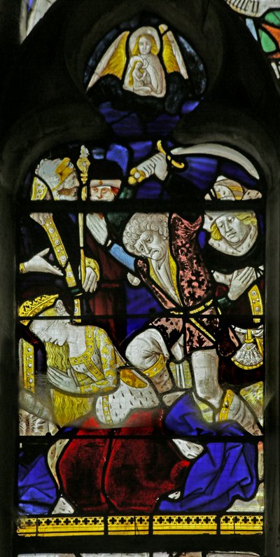 Window depicting the execution of St Catherine by French School