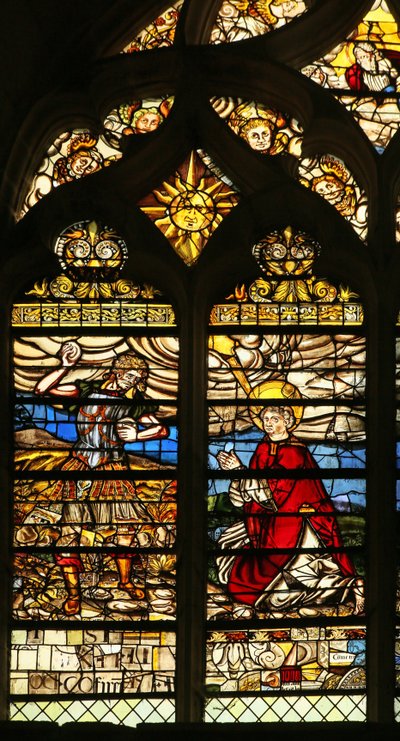 Window depicting the stoning of Saint Stephen by French School