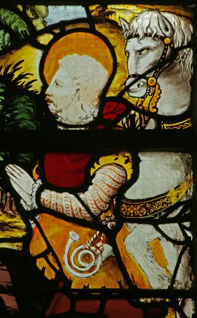 Window Depicting the Vision of St Eustache (detail) by French School