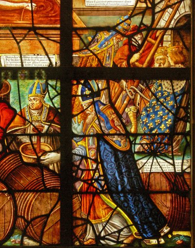 Window in the Charnier Depicting a Detail from the Mystic Wine Press by French School