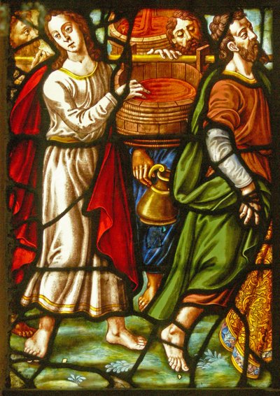 Window in the Charnier Depicting a Detail from the Mystic Wine Press by French School