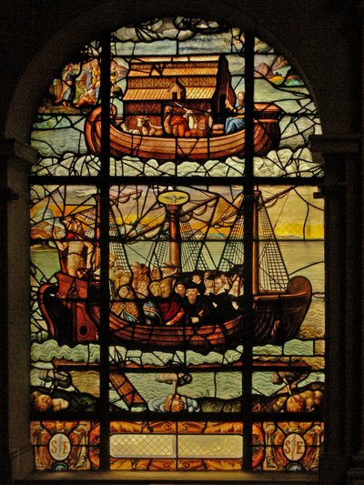 Window in the Charnier Depicting the Noah