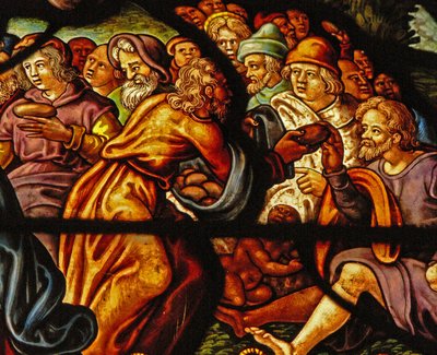 Window in the Charnier Depicting the Feeding of the 5000 by French School