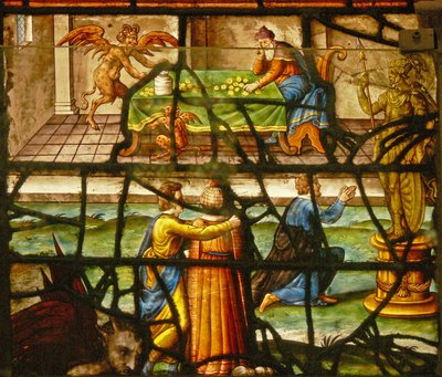 Window in the Charnier depicting the Passover, Easter and sins by French School