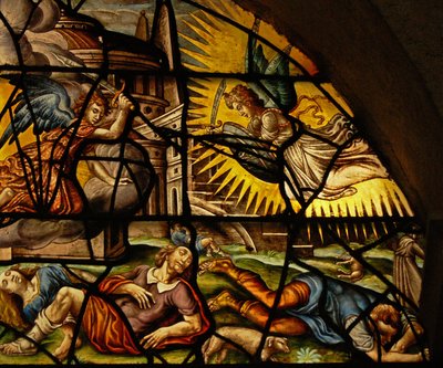 Window in the Charnier depicting the Passover and the Angel of death by French School