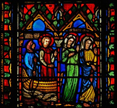 Window n1-C depicting a scene from the life of St Mary Magdalene - she arrives at Marseilles by French School