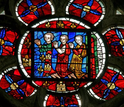Window depicting a donor - Alphonse de Poitiers and family by French School