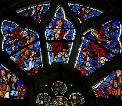 Window depicting scenes from the Last Judgement by French School