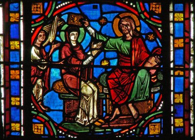 Window s2-C depicting the Coronation of the Virgin (modern) by French School