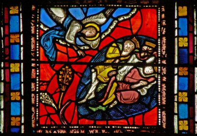 Window s2-C depicting the Magi are warned in a dream by French School