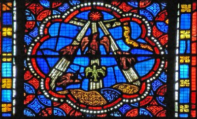 Window s2-L depicting Pentecost - the Spirit descends by French School