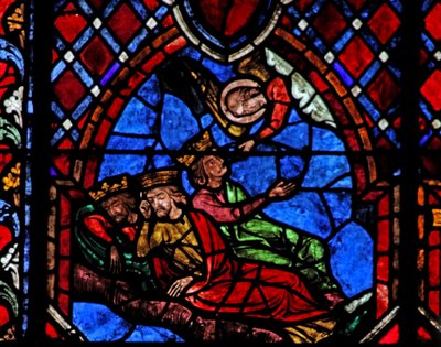 Window depicting the Magi are warned in a dream by French School