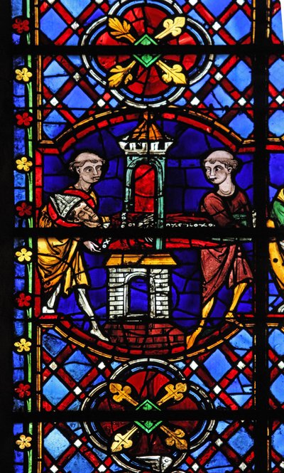Window depicting the relics of St Martin are stolen by French School