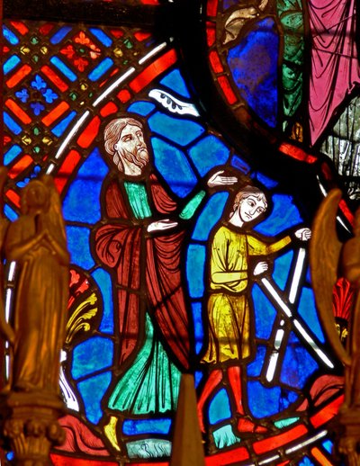 Window depicting Abraham and Isaac by French School
