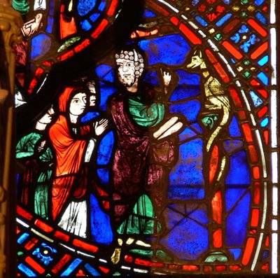 Window depicting Moses and the brazen serpent by French School