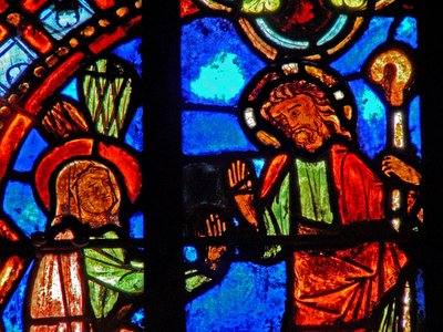 Window w0 depicting a Resurrection scene: Noli Me Tangere by French School