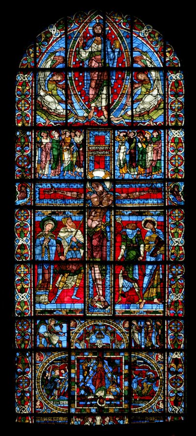 Window depicting the Crucifixion by French School
