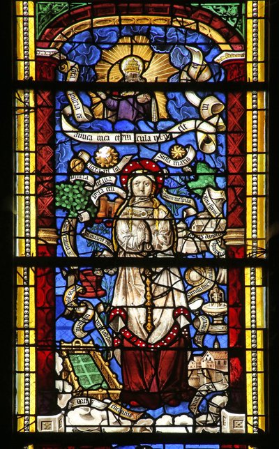 Window depicting the Litany of the Virgin Mary (After an engraving by Thilmann Kerver) by French School