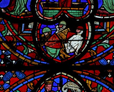 Window depicting the Resurrection - the sleeping soldiers by French School