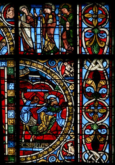 Window depicting the death of St Paul by French School