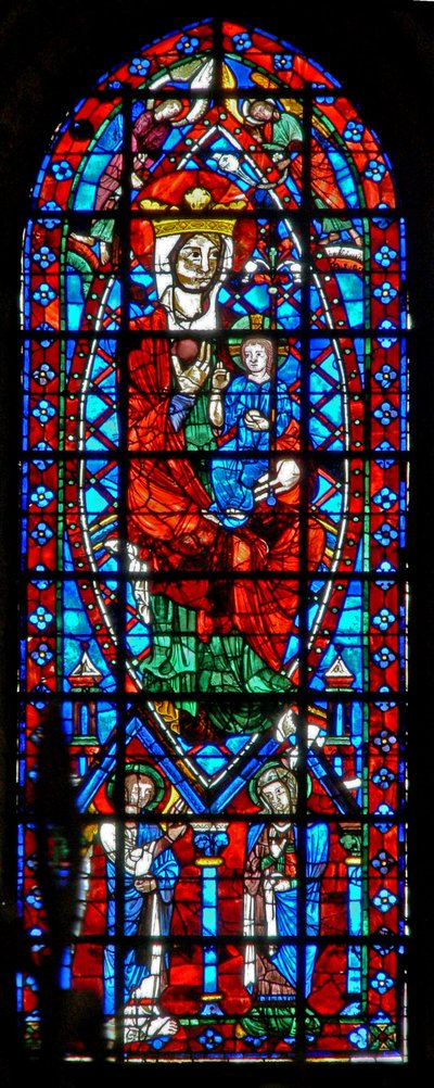 Window depicting the Virgin and Child; the Annunciation by French School