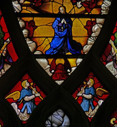 Window depicting the Assumption of the Virgin Mary by French School