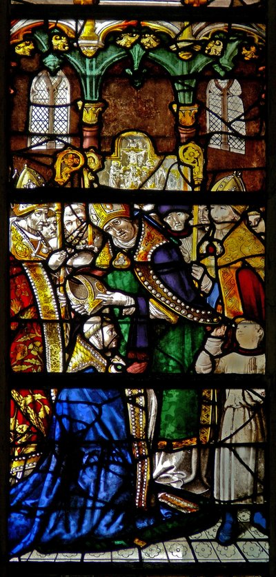 Window depicting the ordination of St Claude by French School