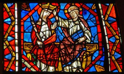 Window depicting the Coronation of the Virgin by French School