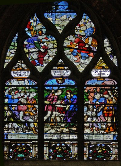 Window depicting Joseph is sold by his brothers by French School