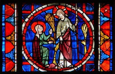 Window depicting St Mary Magdalene with Christ in the garden of the Resurrection by French School