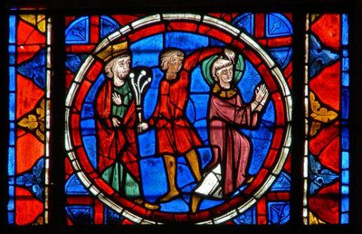 Window depicting the Flagellation of St Gervais by French School
