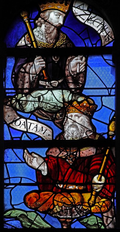 Window depicting King Hezekiah and King Iotam and Ezechias on the Tree of Jesse by French School