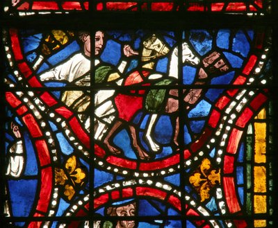 Window depicting a scene from the story of Joseph: his brothers return to Canaan by French School