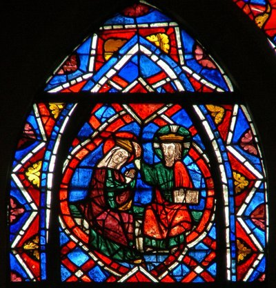 Window depicting the Coronation of the Virgin by French School
