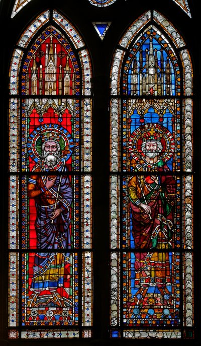 Window w11 depicting Emperors Henry de Bamberg and Frederick Barbarossa by French School