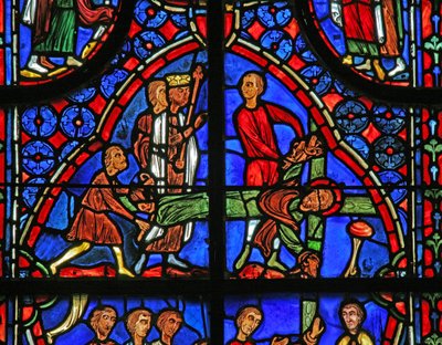 Window w11 depicting St Andrew is detached from the cross by French School