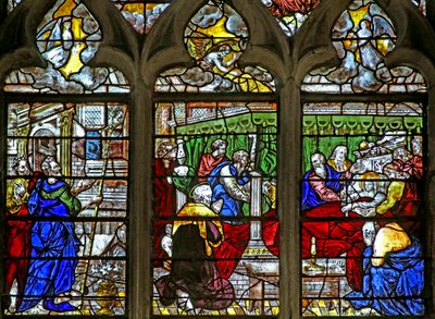 Window depicting the Death of the Virgin Mary by French School